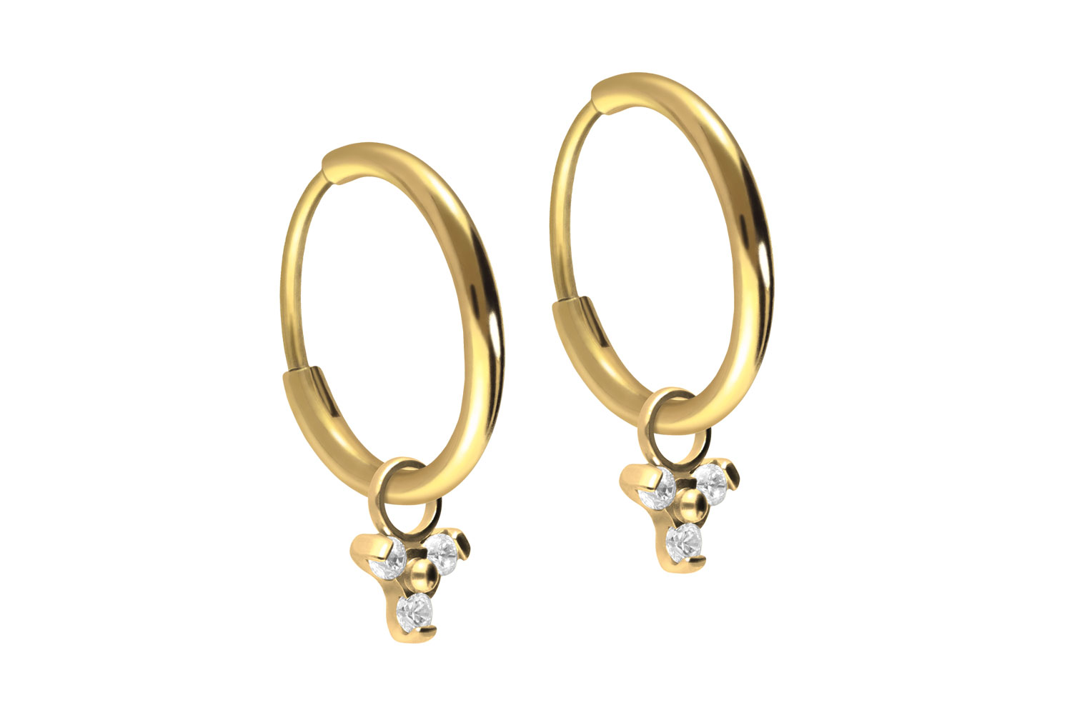Titan Ohrclicker Creolen KRISTALLBLUME von Piercingline